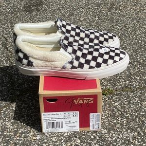 Vans Classic Slip On Sherpa Checkerboard